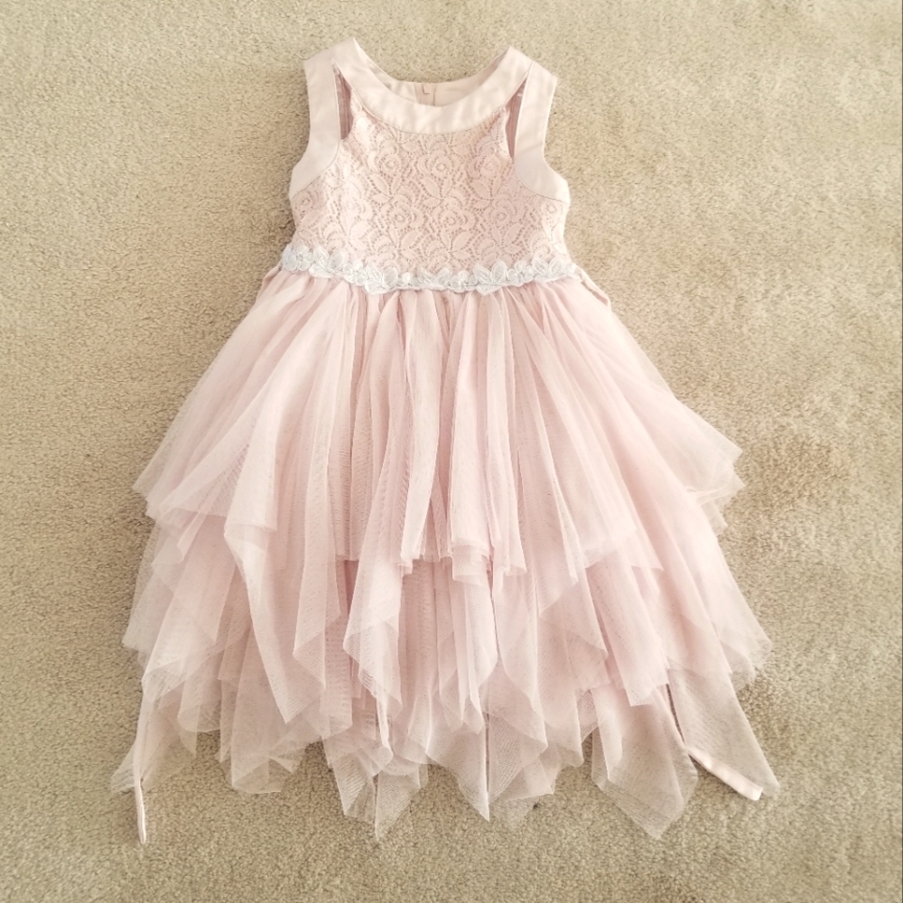 Little Angels Us Angels Pale Pink Chiffon Party Dress Size 4
